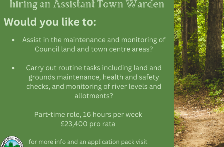 We are hiring an Assistant Town Warden!